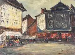 Café de la Wallonie, Liege Oil on canvas Signed and dated 1937 lower right 55 x 75cm (21½ x 29½ in.) Provenance: Collection Dr by Armand Jamar, 1937, Oil on canvas, sold Dec 2018