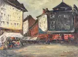 Café de la Wallonie, Liege Oil on canvas Signed and dated 1937 lower right 55 x 75cm (21½ x 29½ in.) Provenance: Collection Dr by Armand Jamar, 1937, Oil on canvas, sold Dec 2018