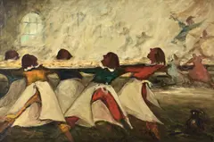 L’omelette Géante (La Légende de Thyl Uylenspiegel) Oil on canvas Signed and dated 1940 lower left 101 x 151cm (39¾ x 59¼ in.) Provenance: Collection Dr by Armand Jamar, 1940, Oil on canvas, offered Dec 2018