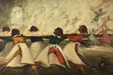 L’omelette Géante (La Légende de Thyl Uylenspiegel) Oil on canvas Signed and dated 1940 lower left 101 x 151cm (39¾ x 59¼ in.) Provenance: Collection Dr by Armand Jamar, 1940, Oil on canvas, offered Dec 2018