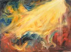 La Création de la Lumière Oil on canvas Titled lower left by Armand Jamar, Oil on canvas, offered Dec 2018
