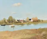 Bateaux au Mouillage by Marcel Dyf, Oil on canvas, sold Dec 2018