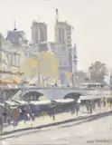 Notre Dame by Ken Howard, Oil on canvas laid down to board, sold Dec 2018