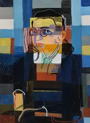 Porträt by Paul Citroen, 1923, Oil on canvas board, sold Dec 2018