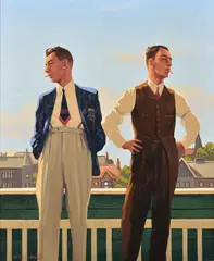 The Cricketers by Jack Vettriano, Oil on canvas, sold Dec 2018
