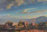 Evening Light, Crater Rim Oil on canvas Signed and dated 2008 lower left 80.5 x 122cm (31½ x 48 in.) Provenance: The Tryon Galleries, London by Paul Augustinus, 2008, Oil on canvas, offered Dec 2018
