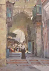 Old Jerusalem by Dennis Syrett, 1994, Oil on canvas, sold Dec 2018