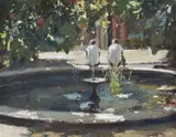 The Fountain in the Temple by John Yardley, Oil on canvas, sold Dec 2018