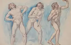 Bacchanalian studies by William Edward Frost, ink, sold Dec 2018