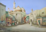 Middle Eastern street Watercolour Signed lower right 35.5 x 50.5cm (13¾ x 19¾ in.) by Cyril Hardy, Watercolour, offered Dec 2018