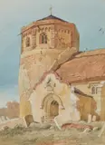 West Dereham Watercolour Thrice signed and dated 1839 to the lower edge 17.5 x 13cm (6¾ x 5 in.) by Miles Edmund Cotman, 1839, Watercolour Thrice signed and dated, sold Dec 2018