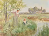 Summer Day Watercolour Signed and dated 1906 lower left 55 x 74cm (21½ x 29 in.) Provenance: T by Alfred Augustus Glendening, Jr., 1906, Watercolour, sold Dec 2018