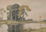 Trees Beside a Hampshire River by Harold Waite, Watercolour, offered Dec 2018