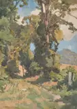At Abinger Hammer, Surrey Watercolour Signed lower left 36.5 x 26cm (14¼ x 10 in.) Together with four similar landscapes by the same hand each approx by Harold Waite, Watercolour, offered Dec 2018