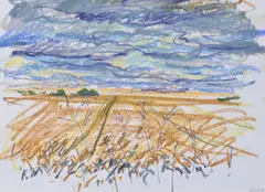 Scudding Clouds, circa by Nick Schlee, Oil pastel, offered Dec 2018