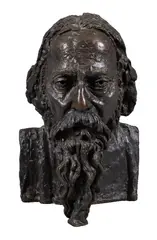 Portrait of Rabindranath Tagore Bronze with a brown patina Signed and numbered II lower right Height without base: 50.5cm (19¾ in.) Conceived in 1926 by Jacob Epstein, Bronze with a brown patina, sold Dec 2018