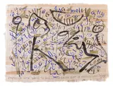 Papyrus with Spell to Sail in the Great Boat of the Sun God by Berenice Sydney, Ink on papyrus, sold Oct 2018