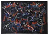 The Lesser of Two Evils Coloured pastels and acrylic on black paper Signed and dated 4'81 lower right, titled lower left 54.9 x 75cm (19 5/8 x 29 1/2in.) by Berenice Sydney, acrylic, sold Oct 2018
