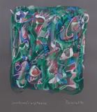 Gardener's Nightmare Coloured pastels and acrylic on grey paper Signed and dated 4'81 lower right, titled lower left 54.8 x 37.5cm (21 5/8 x 14 3/4in.) by Berenice Sydney, acrylic, sold Oct 2018