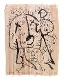 Papyrus with Ammit the Gobbler Ink on papyrus Signed and dated 9'82 lower right, titled lower left 41 x 31cm (16 x 12 in.) Unframed by Berenice Sydney, Ink on papyrus, sold Oct 2018