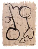Papyrus with Counter-Magic for Protection Ink on papyrus Signed and dated 9'82 lower right, titled lower left 41 x 31cm (16 x 12 in.) Unframed by Berenice Sydney, Ink on papyrus, offered Oct 2018