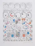 Squares and Circles by Berenice Sydney, Etching and aquatint printed in colours, sold Oct 2018