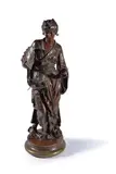 A patinated bronze model of a standing geish by Vincent-Désire Faure de Brousse, bronze, sold Oct 2018