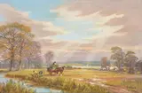 Reed Cutters - Suffolk Oil by Don Vaughan, Oil on canvas, offered Aug 2018