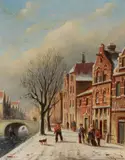Keizersgracht nr the Brouwersgracht, Amsterdam Oil on panel Signed lower right 18.2 x 14cm (7 1/8 x 5 1/2in.) Provenance: MacConnal-Mason & Sons, Ltd., London by Jan Jacob Spohler, Oil on panel, sold Jul 2018