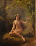 Nude picking fruit Oil on canvas Signed and dated 1813 lower right 106 x 86cm (41 3/4 x 33 7/8in.) by Frederik Storch, 1813, Oil on canvas, sold Jul 2018