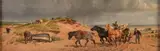 Carting Wreckage, Dutch Coast Oil on panel Signed lower left, inscribed to label verso 22.5 x 68cm (8 7/8 x 26 3/4in.) by Richard Beavis, Oil on panel, sold Jul 2018