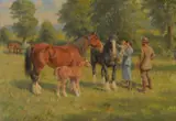 Visitors from Town Oil by Rowland Wheelwright, Oil on canvas, offered Jul 2018
