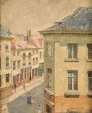 View from a high window by Walter Bonner Gash, Oil on canvas, sold Jul 2018