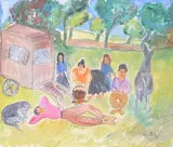 Gitans Oil by Alice Prin, 1928, Oil on board, offered Jul 2018