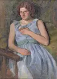 Portrait of a young lady Oil by Patricia Preece, Oil on canvas Artist's name and address inscribed to canvas, verso, sold Jul 2018