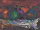 Still life of fruit Oil by Sven Berlin, Oil on board, sold Jul 2018