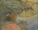 River Lot at Grezels Oil by Anthony Gross, 1979, Oil on canvas, sold Jul 2018