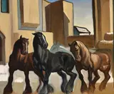Shire Horses Oil on canvas 51 x 61cm (20 x 24 in.) λ Indicates that this lot may be subject to Droit de Suite royalty charges by Anton Lock, Oil on canvas, sold Jul 2018