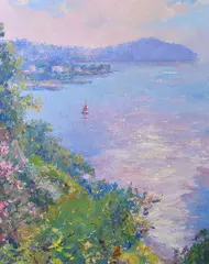 Le Baie de Cap-Ferrat by Pierre Bittar, Oil on canvas, sold Jul 2018