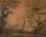 Nymphs dancing in woodlands, a pair Watercolour by Diana Beauclerk, Watercolour, ink and wash, heightened with white Each, offered Jul 2018