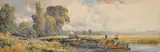 Barge Entering Woolhampton Lock Watercolour Signed lower by Robert Thorne Waite, Watercolour, sold Jul 2018