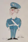 Portrait of an RAF Officer by Gerald Scarfe, Watercolour and ink, offered Jul 2018