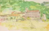 Church of the Hamlet of St by Anthony Gross, Pen, Ink and Watercolour, sold Jul 2018
