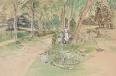 La Bourdette Pen by Anthony Gross, 1930, Pen, ink, watercolour and gouache, sold Jul 2018