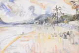 Beach at Cannes Watercolour and by Anthony Gross, 1928, Watercolour and pencil, sold Jul 2018