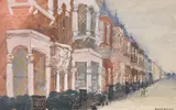 Leighton Road NW10 Watercolour by Anthony Gross, 1940, Watercolour, pen and ink, sold Jul 2018