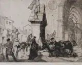 Fountain - Ronda Etching Signed in by Anthony Gross, 1907, Etching, sold Jul 2018