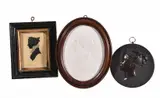 An oval plaster relief plaque a young lady by Mary Pownall, 1914, oil, sold Jun 2018