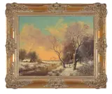 Figures skating on a frozen river Oil by Willem Polderman, Oil on canvas, sold Jun 2018