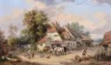 Farmyard scenes Oil by Georgina Lara, Oil on canvas, sold Apr 2018